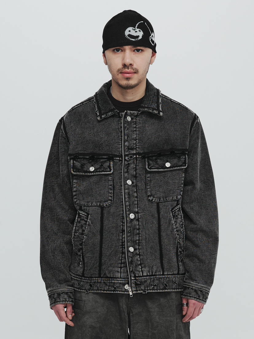 PLATEAU STUDIO / Washed sweat jacket - Washed black