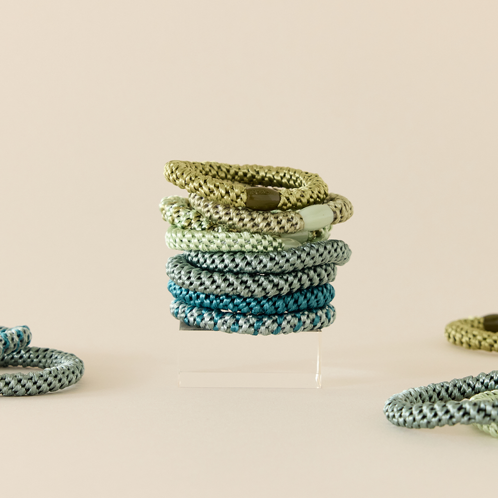 L. ERICKSON 彈力髮圈8入-粗版〈蘆薈翠綠〉