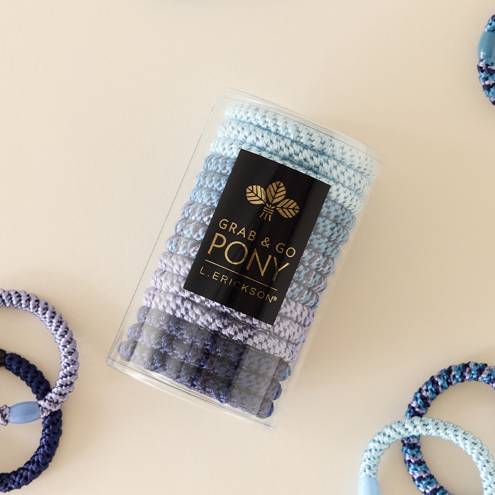 L. ERICKSON 彈力髮圈桶15入-粗版〈海王星藍〉