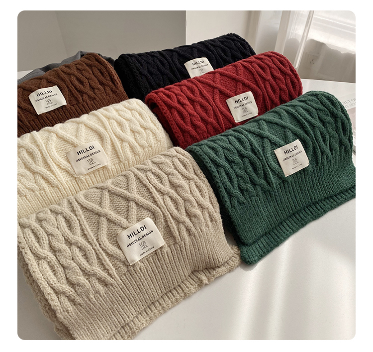 《5200》軟糯麻花辮毛線圍巾