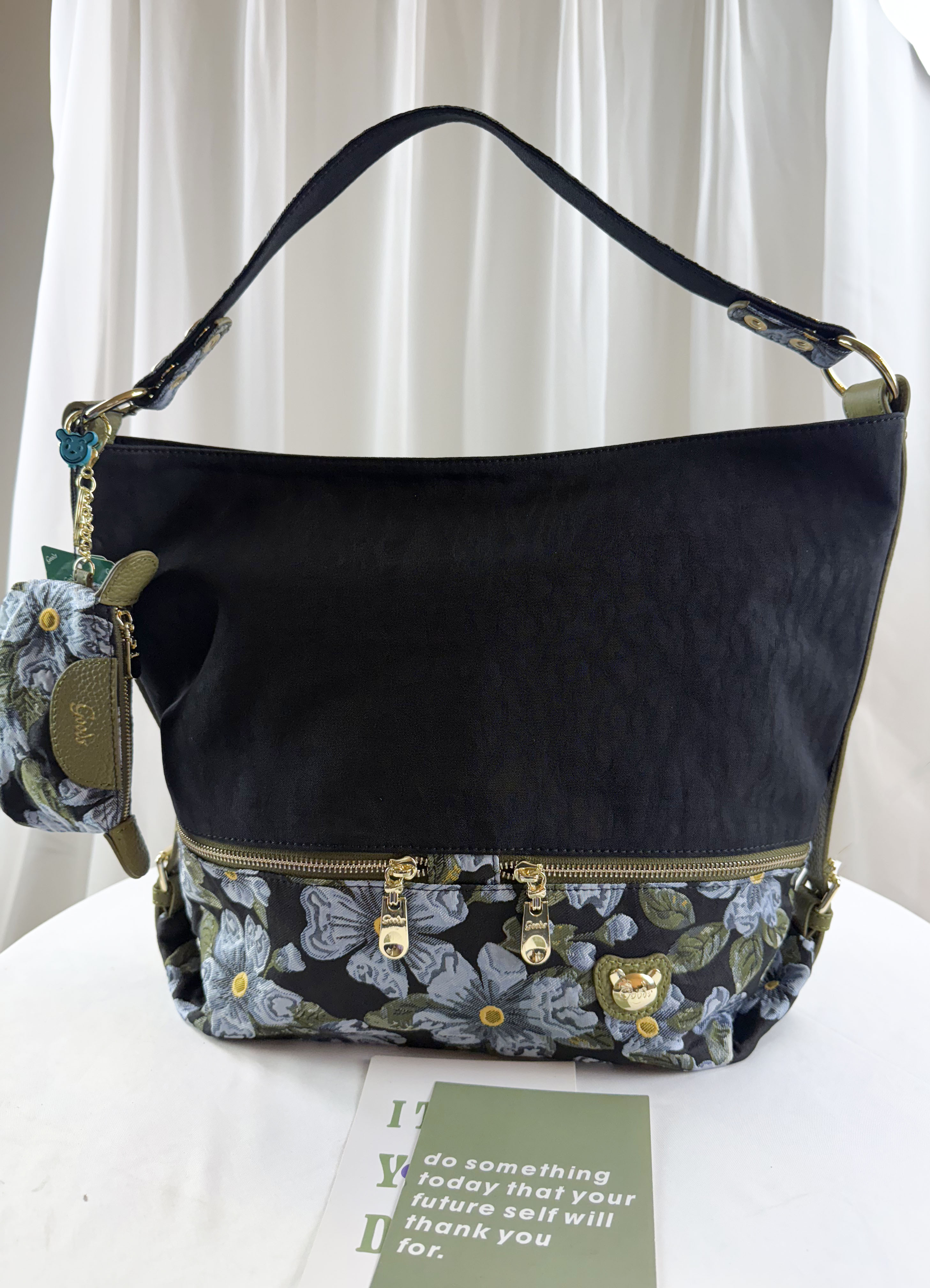 GOODS 提花綠防潑水肩背包 / 側背包 附零錢包 2289