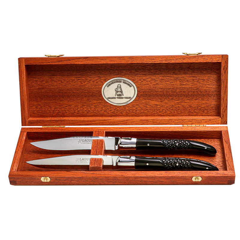 FONTENILLE PATAUD ⋆ Black Horn Laguiole Steak Knives