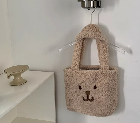 《5201》可愛小熊毛絨手提包包