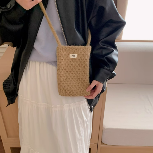 《5202》Ins韓系簡約斜背針織小包