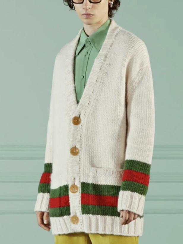 GUCCI 象牙色 開襟毛衣外套