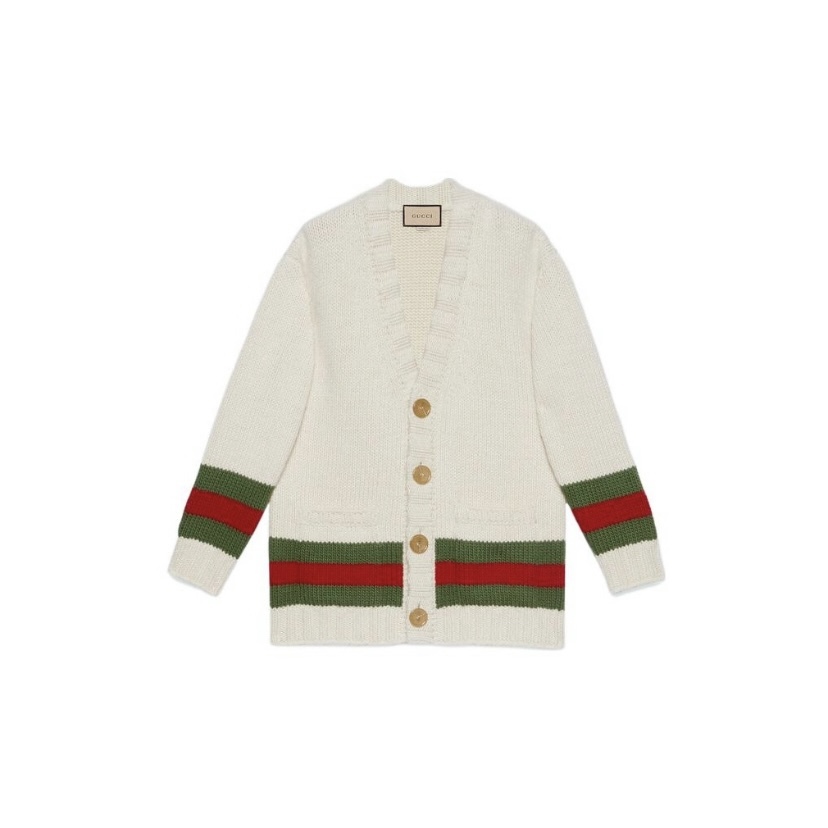 GUCCI 象牙色 開襟毛衣外套