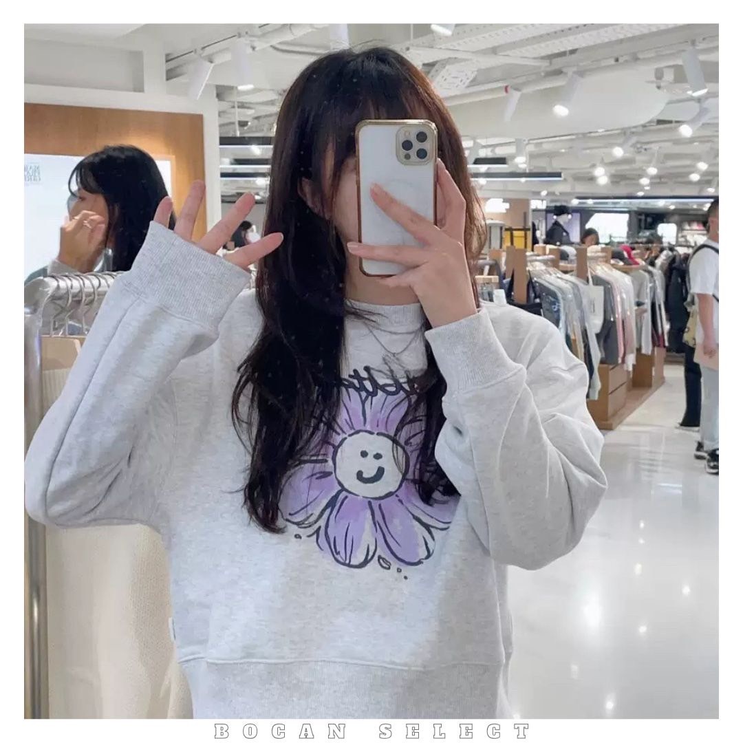 WHATITISNT 🇰🇷 小飛人 圓領 花花 大學T