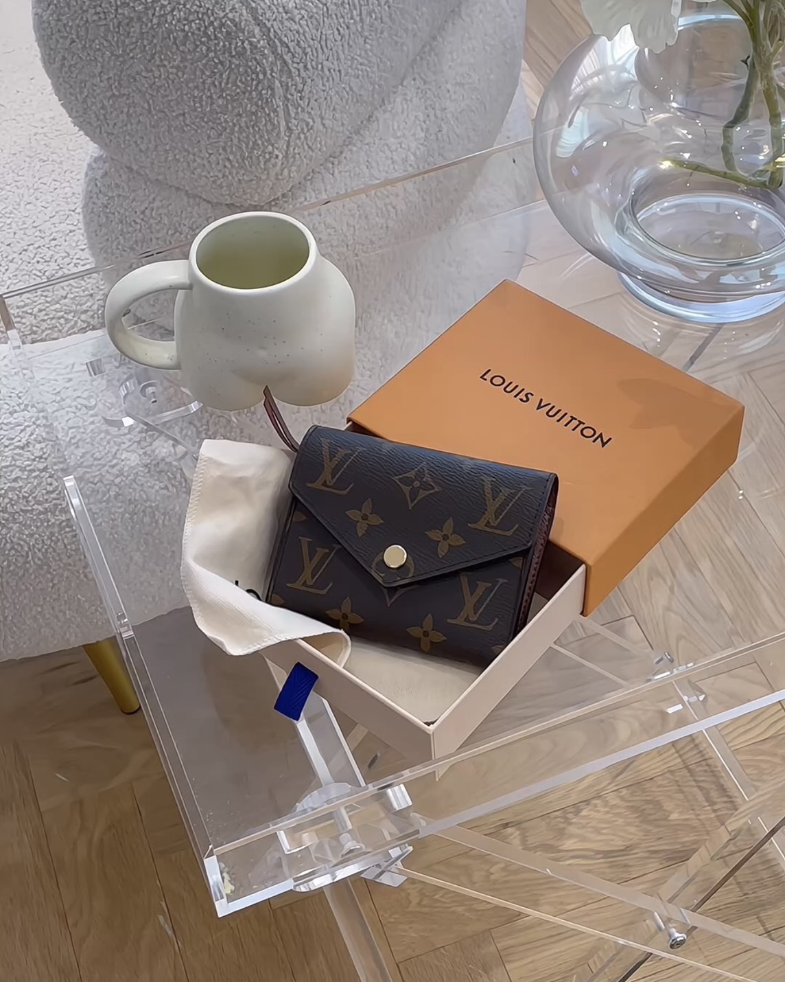 LV｜Victorine 三折短夾 棕色老花