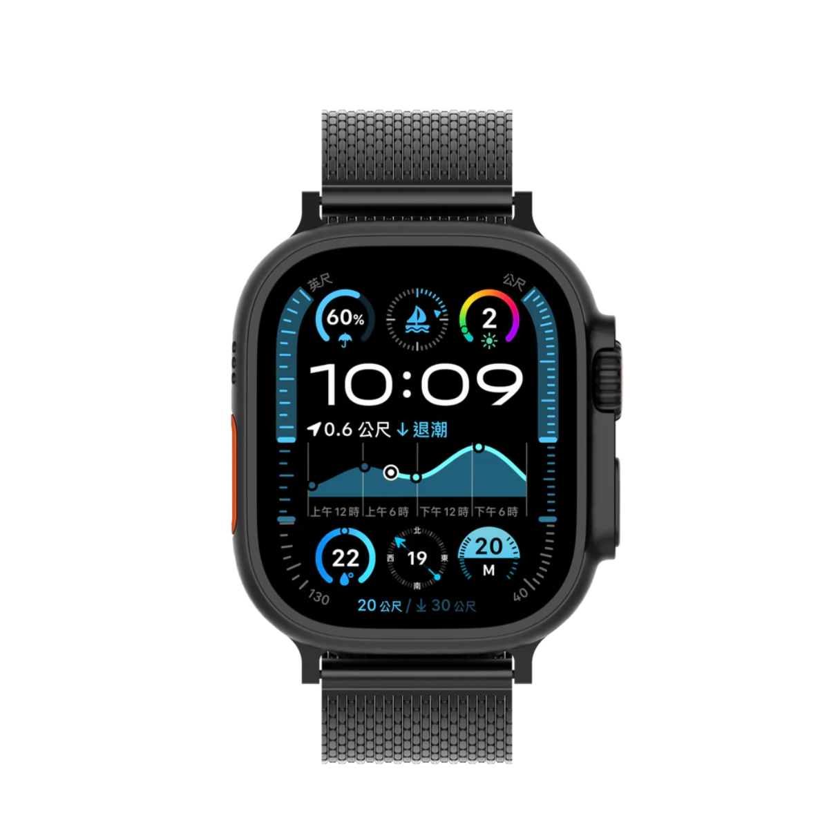 台灣 UNIU Mesh Pro 精鋼米蘭錶帶 鈦黑色- Apple Watch Ultra 1/2 49mm