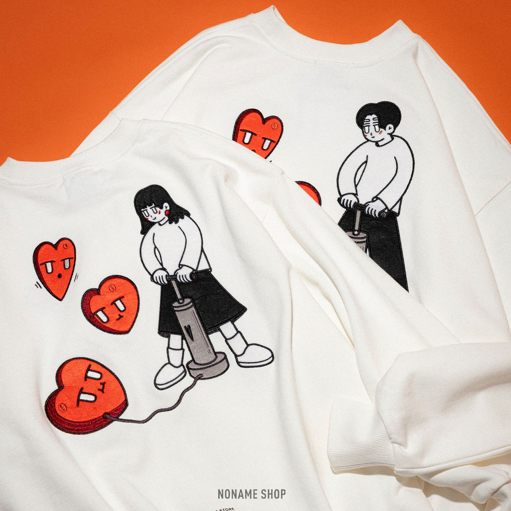 KURT WU 24AW 秋冬 刺繡 打氣愛心 長袖 大學T 四色 (男款)