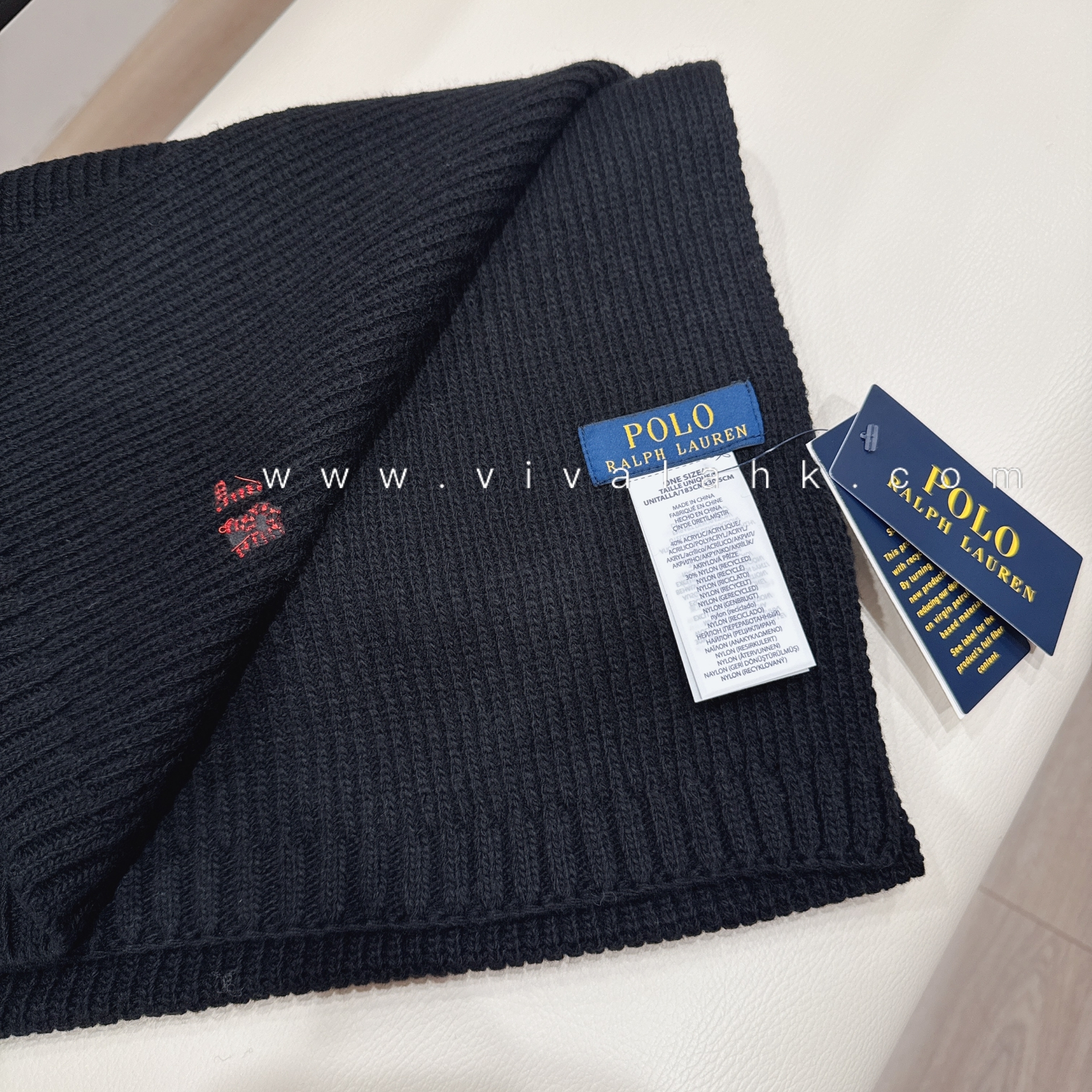 Polo Ralph Lauren - 熊仔Logo混羊毛頸巾 (PC1034)