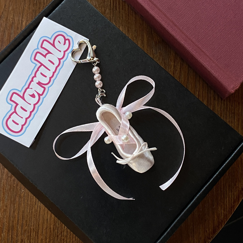 《5205》仙氣珍珠緞帶芭蕾舞鞋吊飾