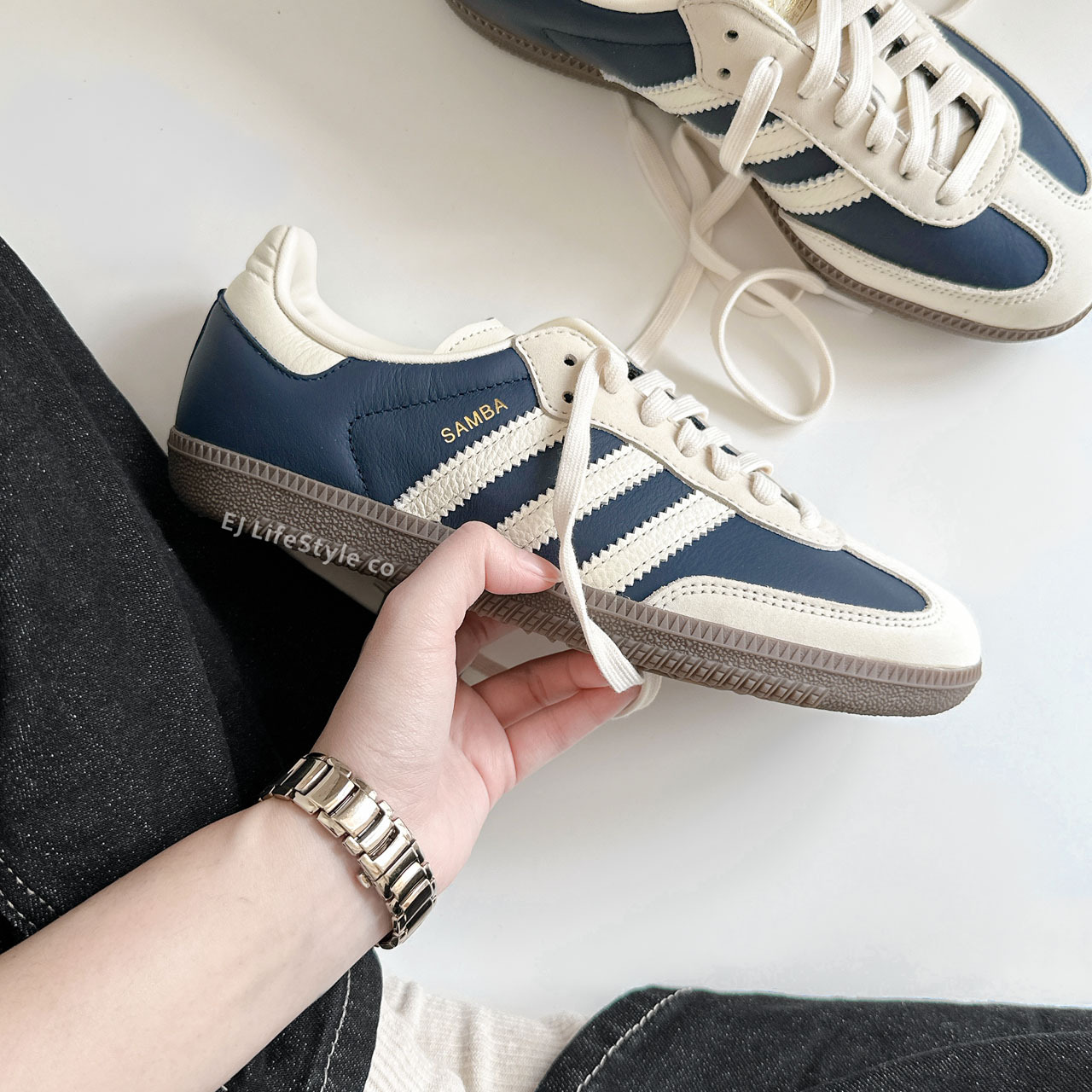 ADIDAS SAMBA OG 奶油藏青藍 深藍 霧霾藍 米白 焦糖底 女鞋 IG1968 / 預購