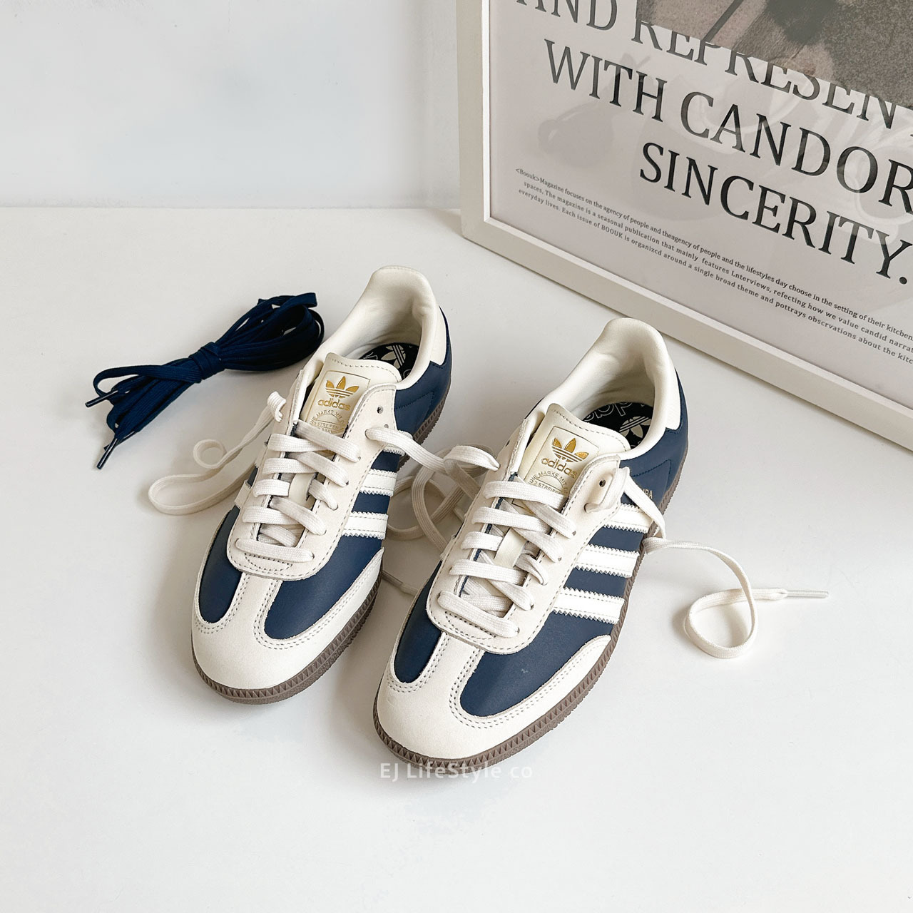 ADIDAS SAMBA OG 奶油藏青藍 深藍 霧霾藍 米白 焦糖底 女鞋 IG1968 / 預購