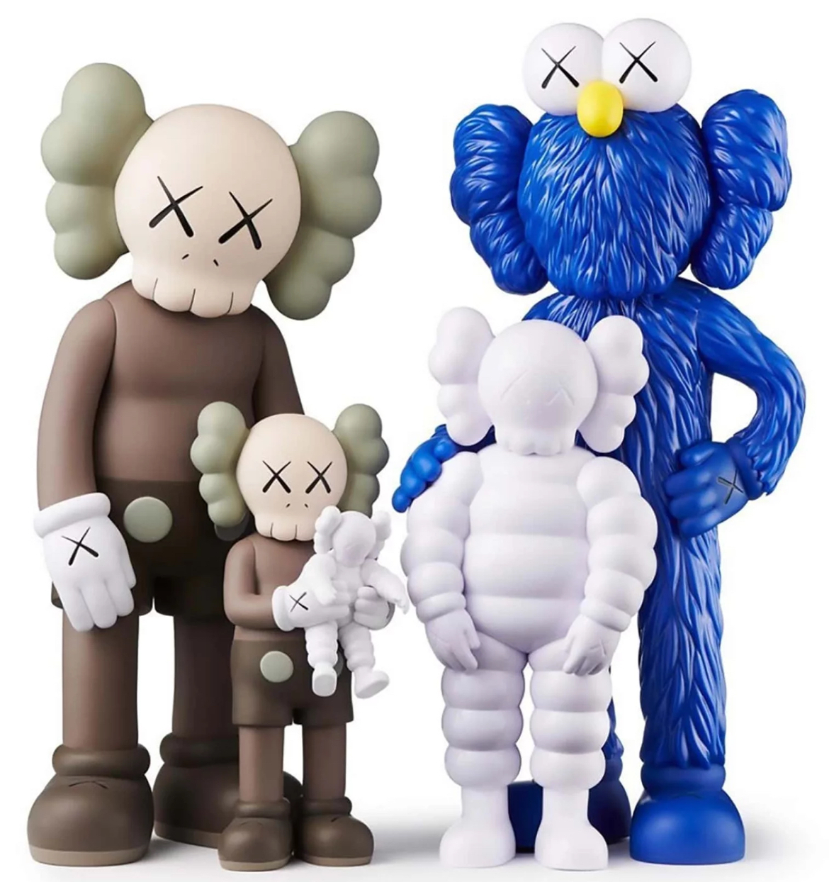 KAWS FAMILY FIGURE BLUE BROWN WHITE