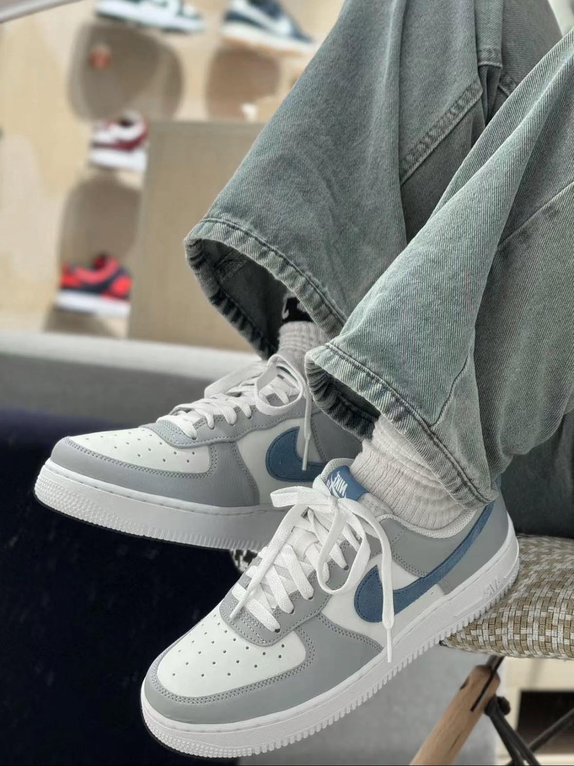 Nike Air Force 1 '07 LV8 AF1 奶油藍灰 麂皮 HV1795141