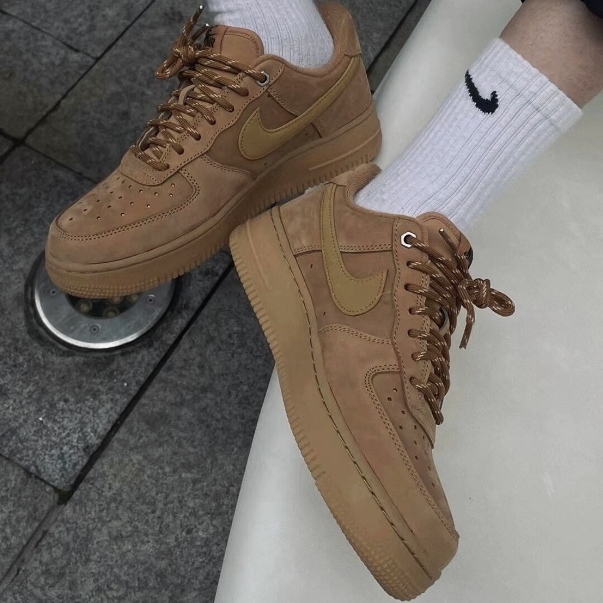 <現貨!!>Nike Air Force 1 Low Wheat 麂皮 焦糖底 女款 小麥色