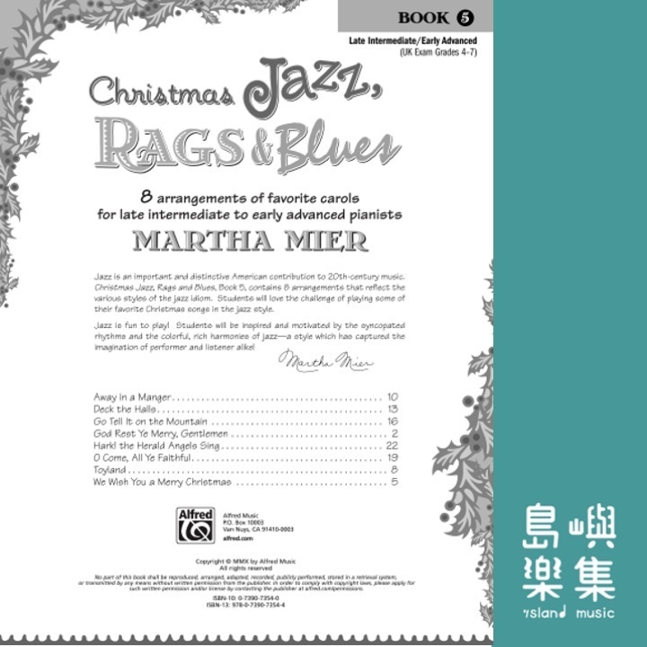 Christmas Jazz, Rags & Blues, Book 5