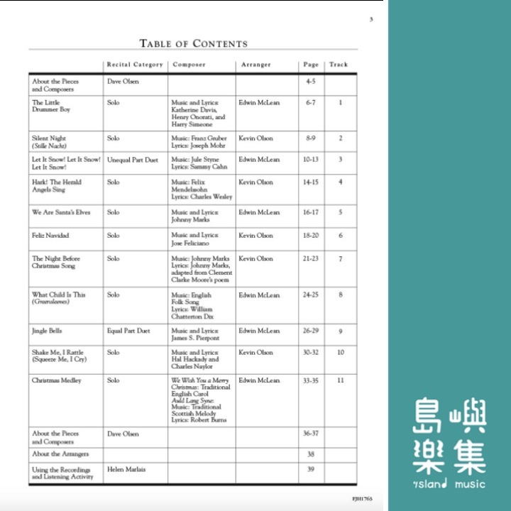 In Recital with Popular Christmas Music, Book 3