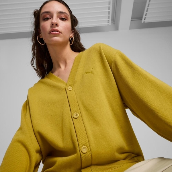 PUMA 外套 流行系列 芥黃 ARTISANAL 開襟 針織外套 男女 62996721