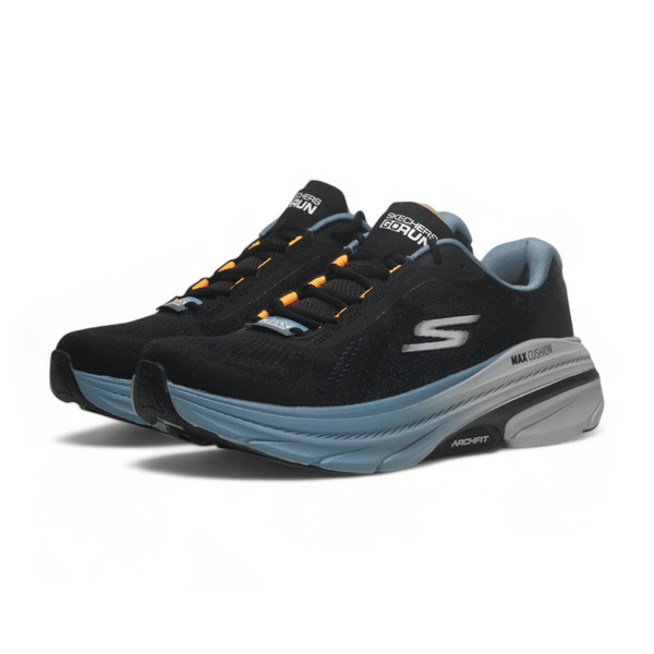 SKECHERS 慢跑鞋 MAX CUSHIONING 黑藍 固特異 足弓支撐 男 220581BLK