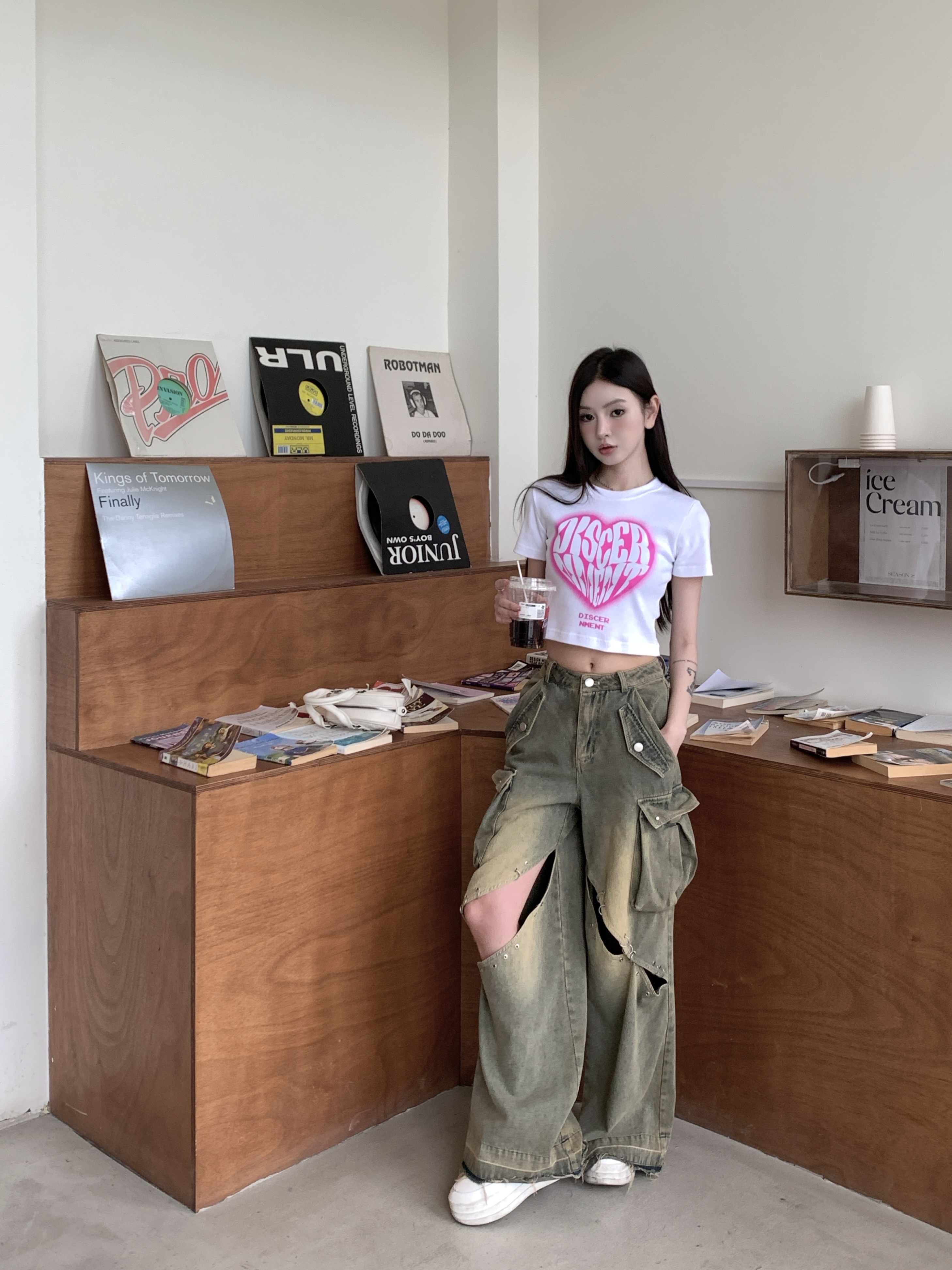 (GOAL) DCM 滿版愛心BLACK PINK 短版上衣