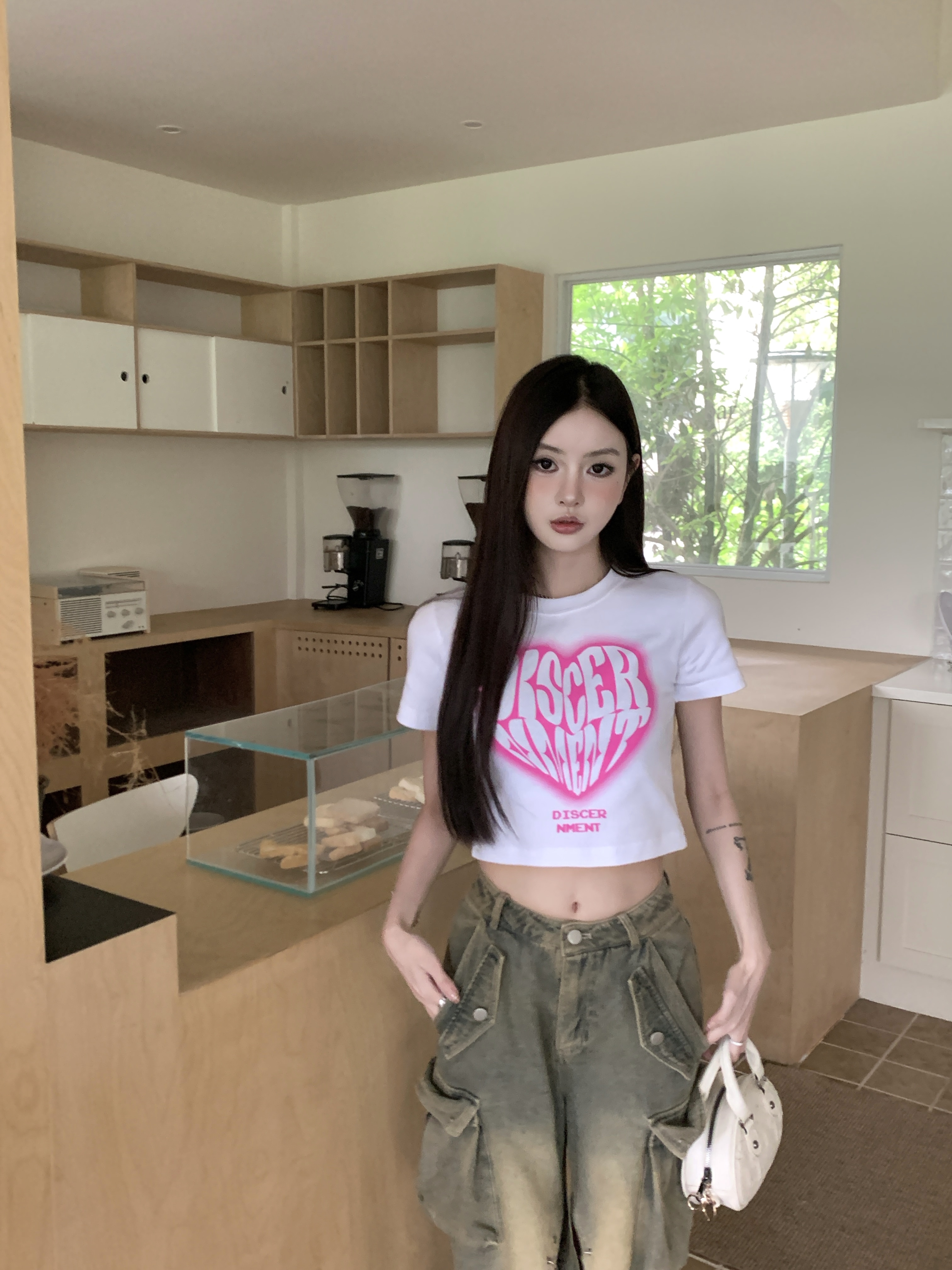 (GOAL) DCM 滿版愛心BLACK PINK 短版上衣