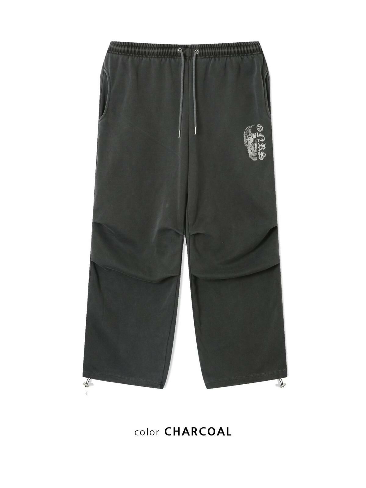 洗水英文字圖案可束腳鬆身運動褲 TAC-0004P