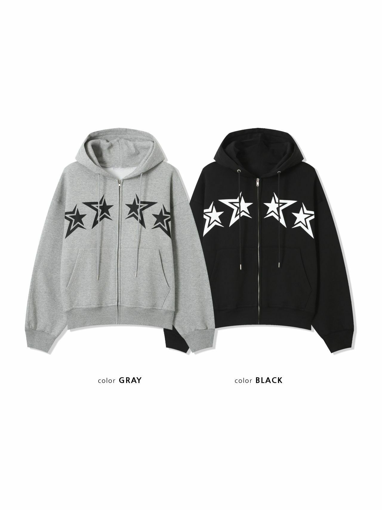 星星圖案連帽拉鍊外套 TAC-0005JK