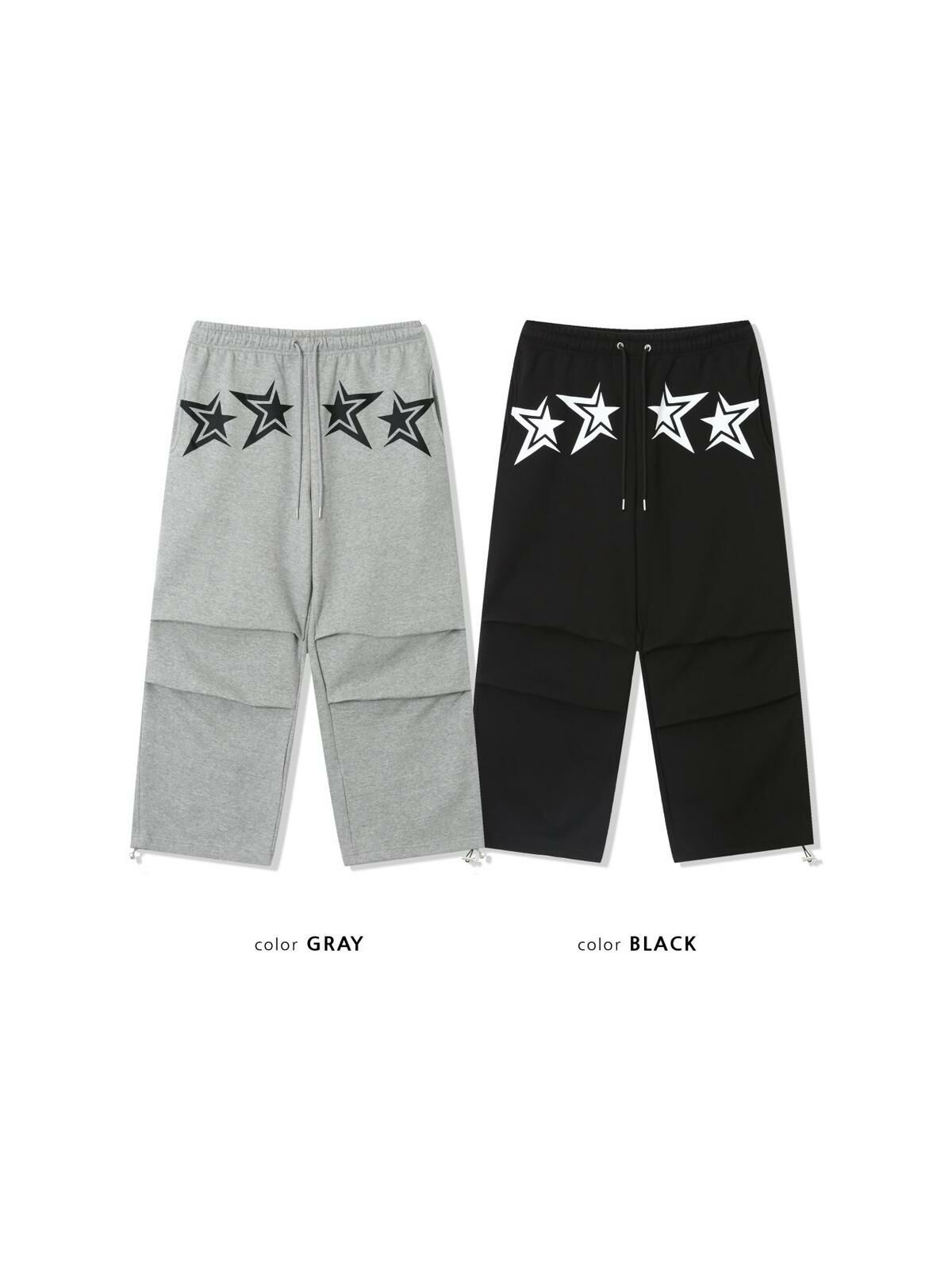 洗水星星圖案可束腳鬆身運動褲 TAC-0006P