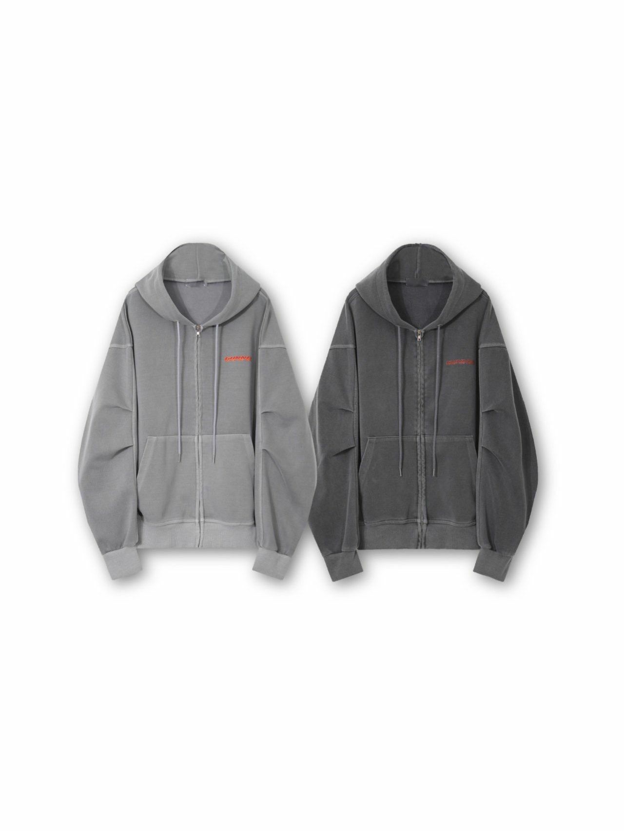 洗水英文字連帽拉鍊外套 TAC-0007JK