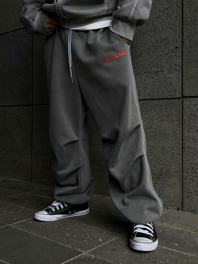 洗水英文字束腳鬆身運動褲 TAC-0008P