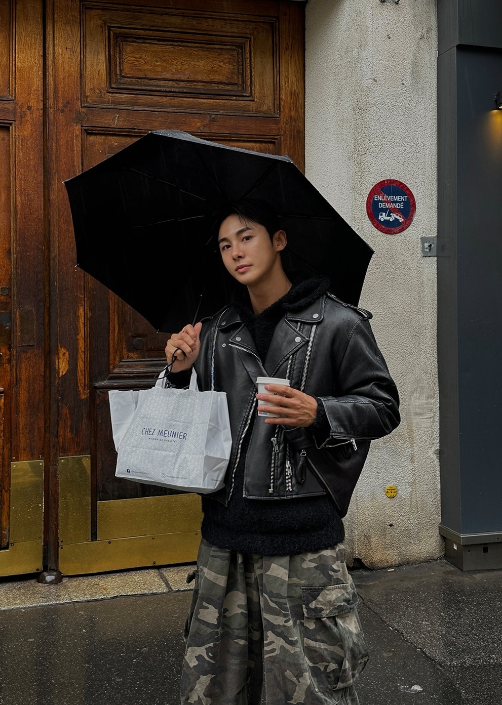 水洗騎士皮革夾克外套