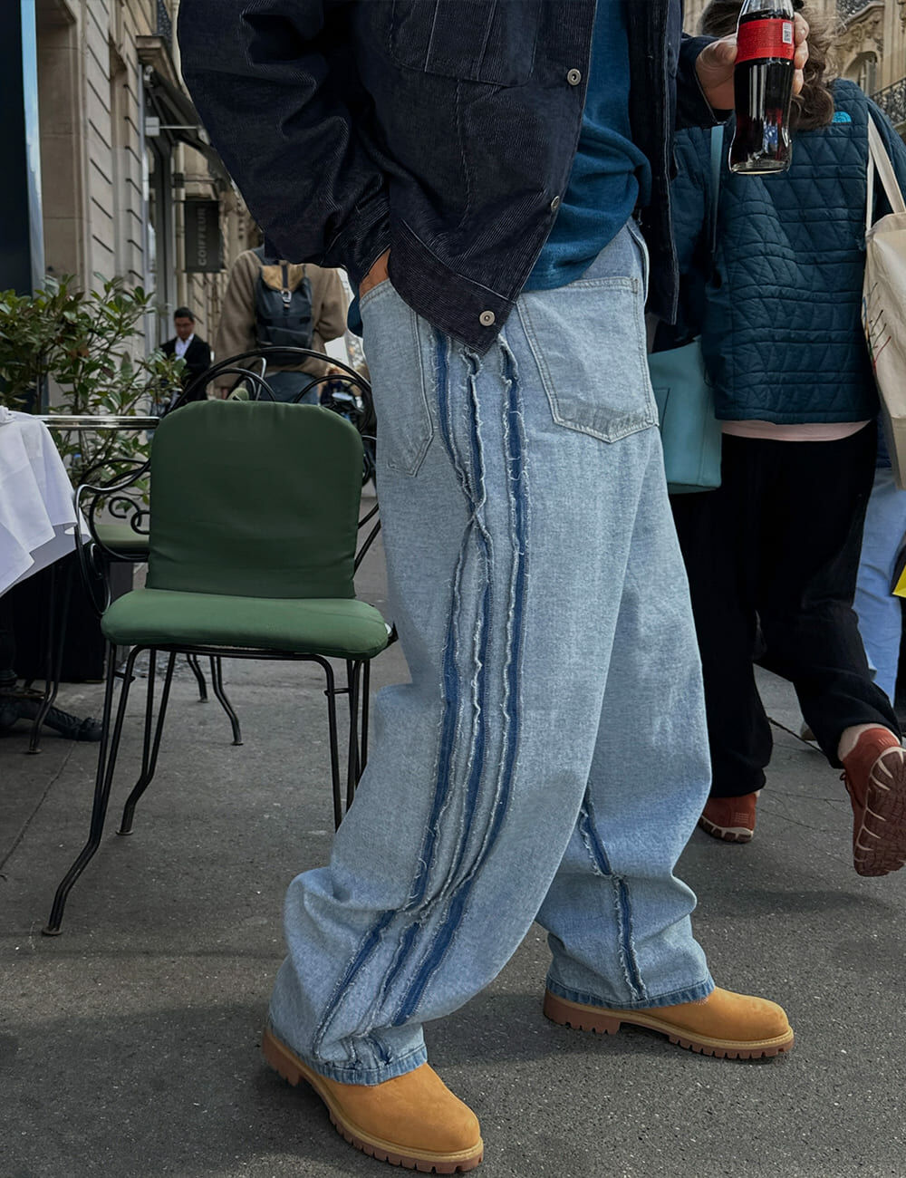 反向設計軌道氣球牛仔褲