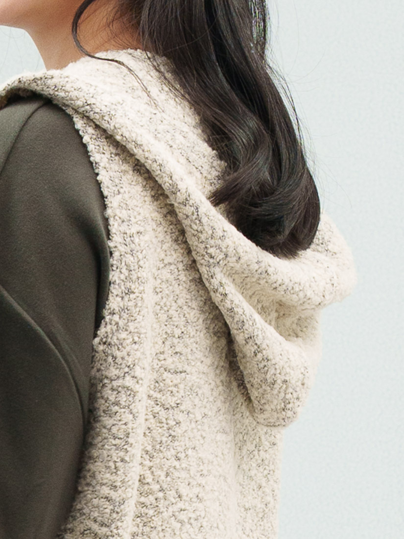 連帽設計針織背心穿搭長版上衣