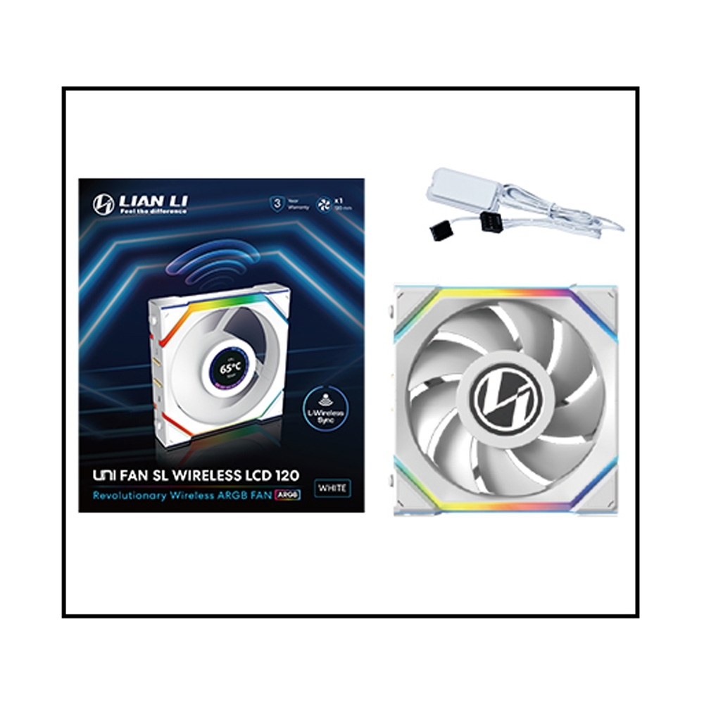 米特3C數位–LIAN LI 聯力 SL WIRELESS 120 LCD 無線液晶屏積木風扇 正向單顆裝 需搭配控制器 黑色/白色
