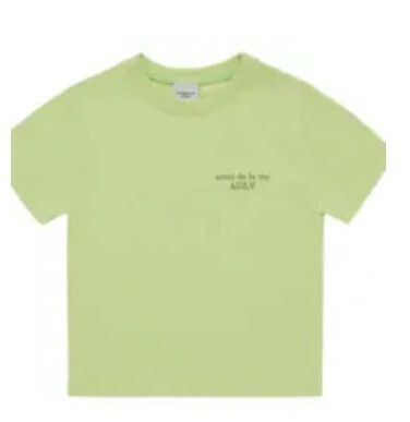 [S] ADLV KIDS BASIC LOGO SHORT SLEEVE T-SHIRT,LIGHT GREEN, 24FW-TP-SS-KD-KBS (SAV357)