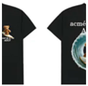 [S] ADLV SURF BEAR SHORT SLEEVE T-SHIRT,BLACK, 24FW-TP-SS-EX-SBS-BLK (SAV358)