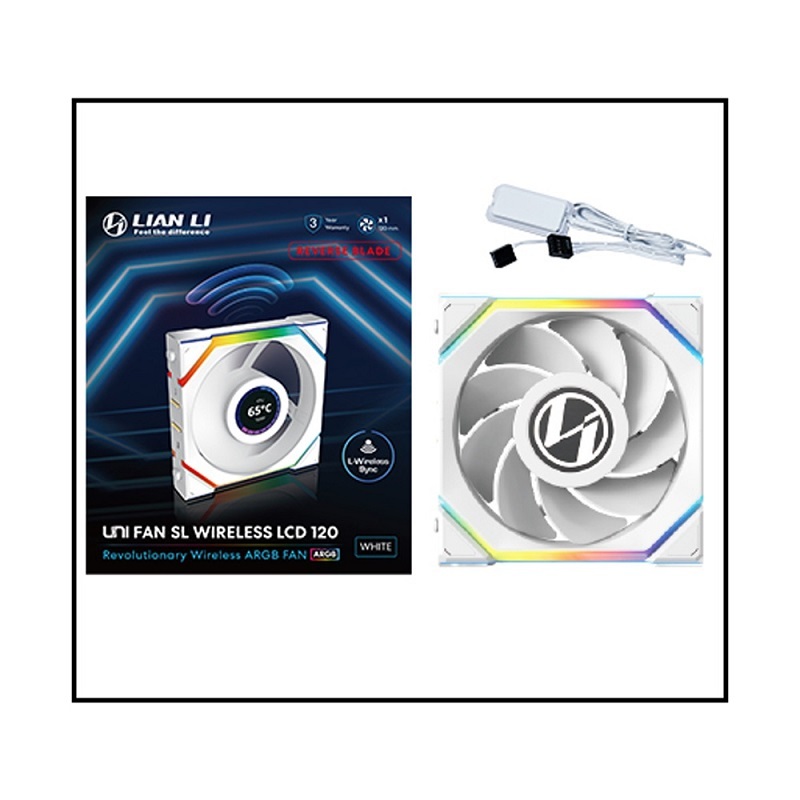 米特3C數位–LIAN LI 聯力SL WIRELESS 120 LCD 無線液晶屏積木風扇 反向單顆裝 需搭配控制器 黑色/白色