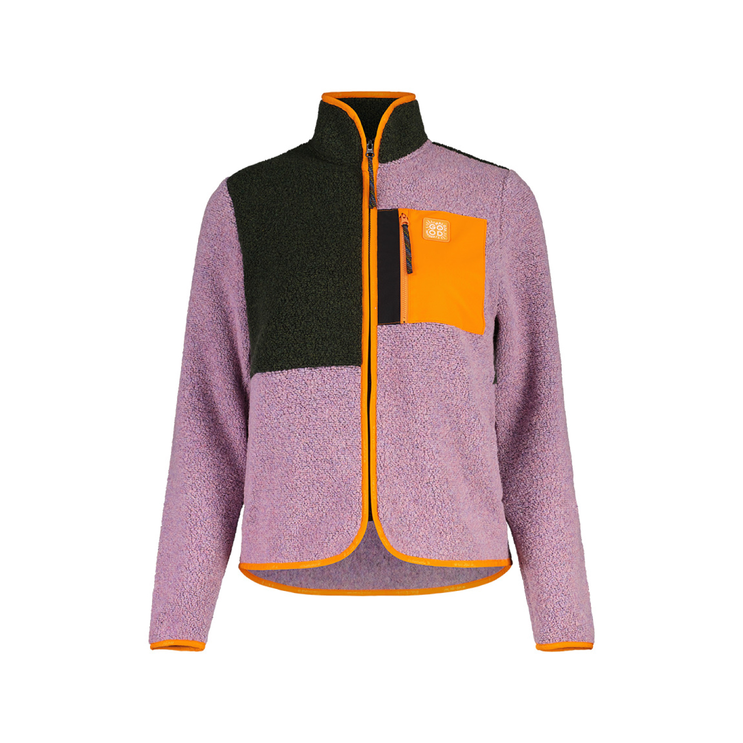 【MALOJA】女再生Fleece保暖拼色外套 / 24MA38155 - [紫黑拼、紫橘拼]