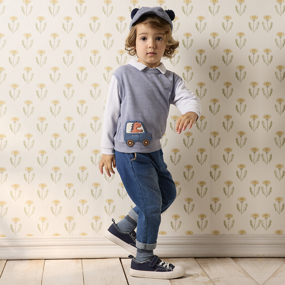 PIPPY兩色拼接小熊毛球造型帽子 丈青 (男女皆可)