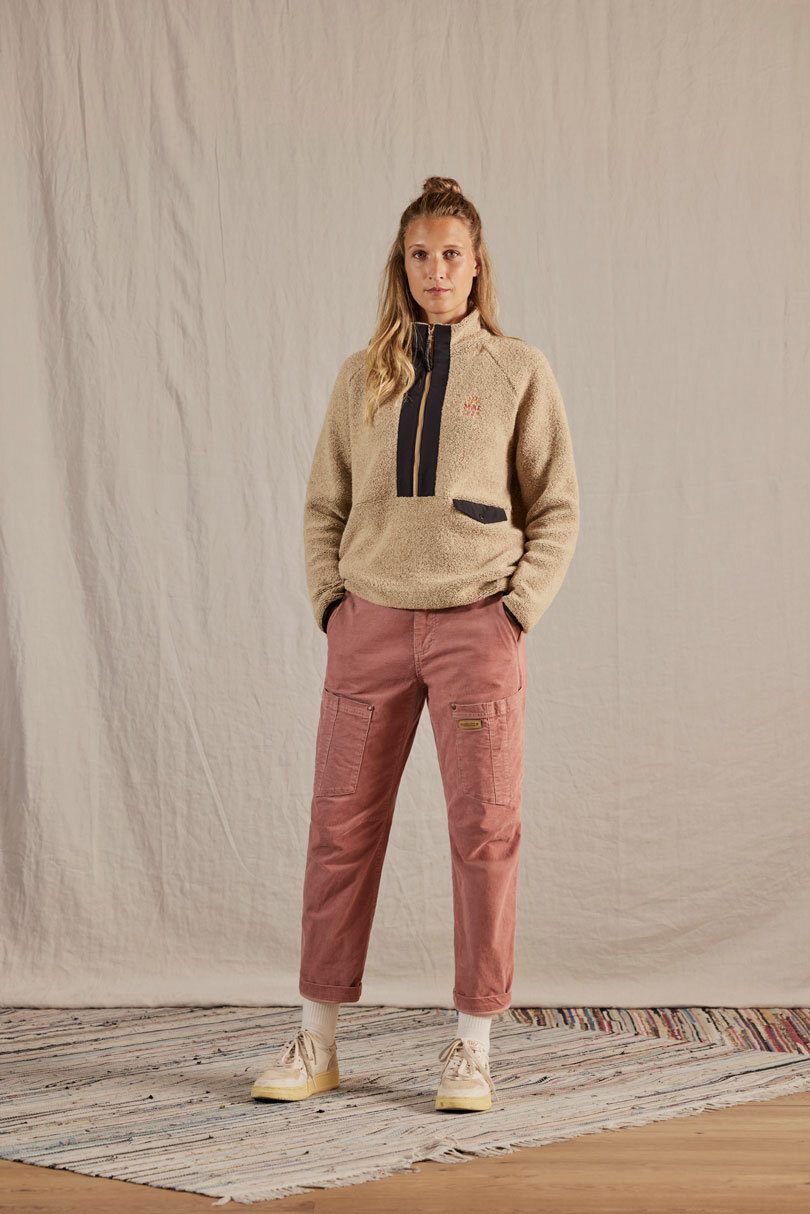 【MALOJA】女再生Fleece保暖立領上衣 / 24MA38437 - [淺卡其、深墨綠、粉蘭紫]