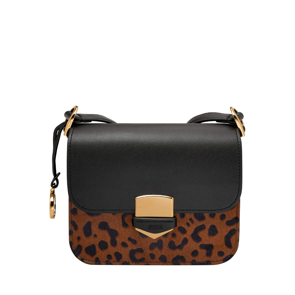 Lennox 真皮金釦方包-豹紋 ZB11100234