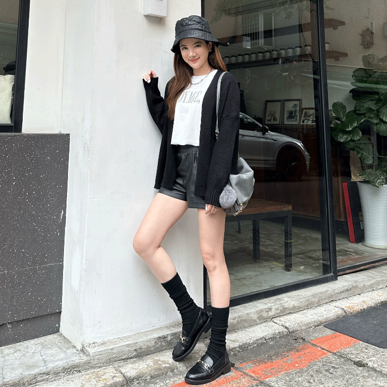 簡約開襟針織外套