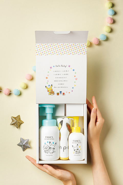[限定POKEMON] FANCL Baby Gift Set 無添加嬰兒沐浴泡&嬰兒滋潤乳液禮盒裝