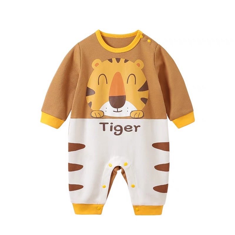 【限量】黃色小老虎-春秋長袖連身衣(59-90)