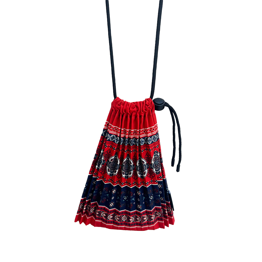 壓褶民俗花紋手機包 ｜M1241004 ｜ 紅色