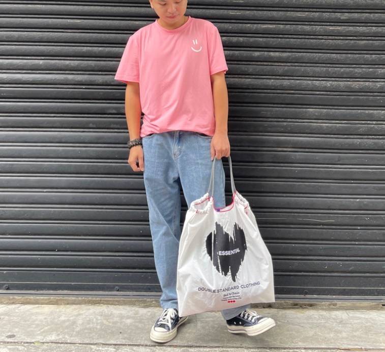 Ball＆Chain 刺繡環保購物袋 L號 - 白 (0400001243)