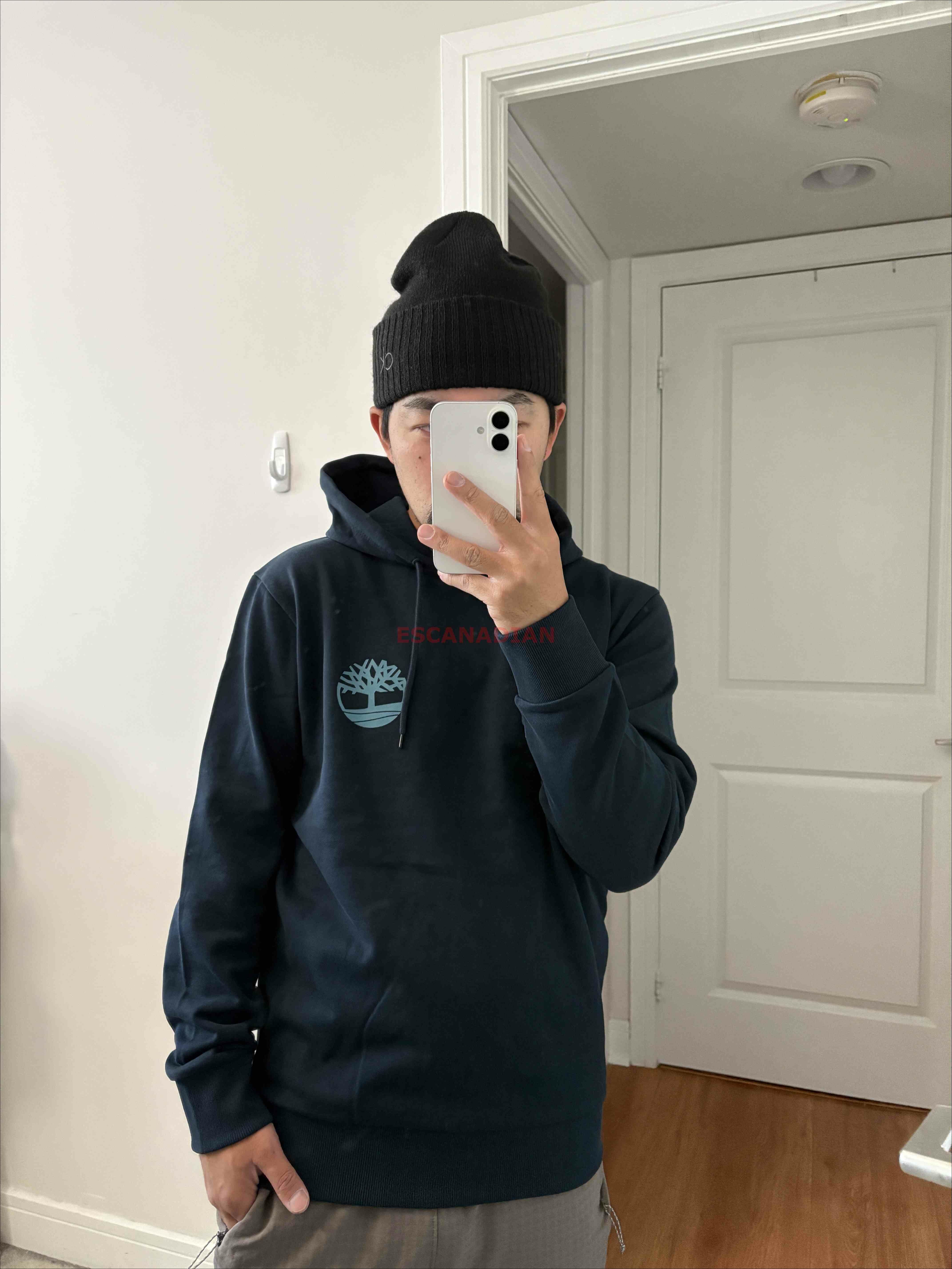 Timberland 大人 正反圖案 硬挺厚磅 刷毛 帽TEE (前小後大)