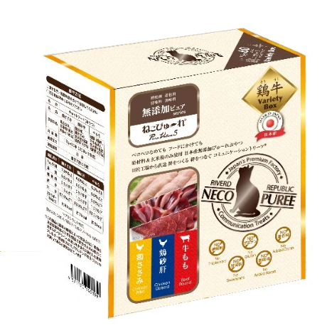 Riverd Republic Chicken, ChickenGizzard, Beef Fillet for Cats 13g x 60pcs